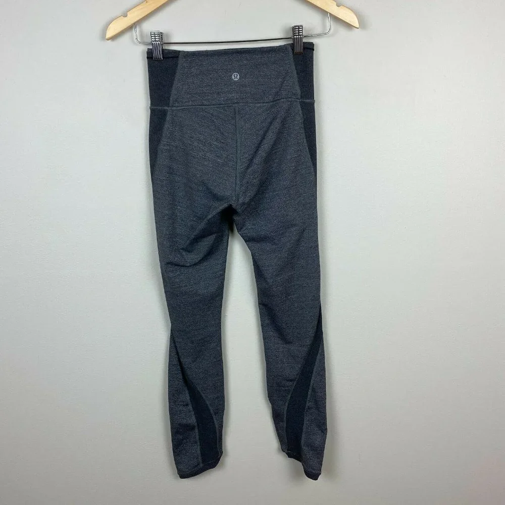 Lululemon Hit It Crop 4 Carbon Gray Sheer Cropped 24.5
